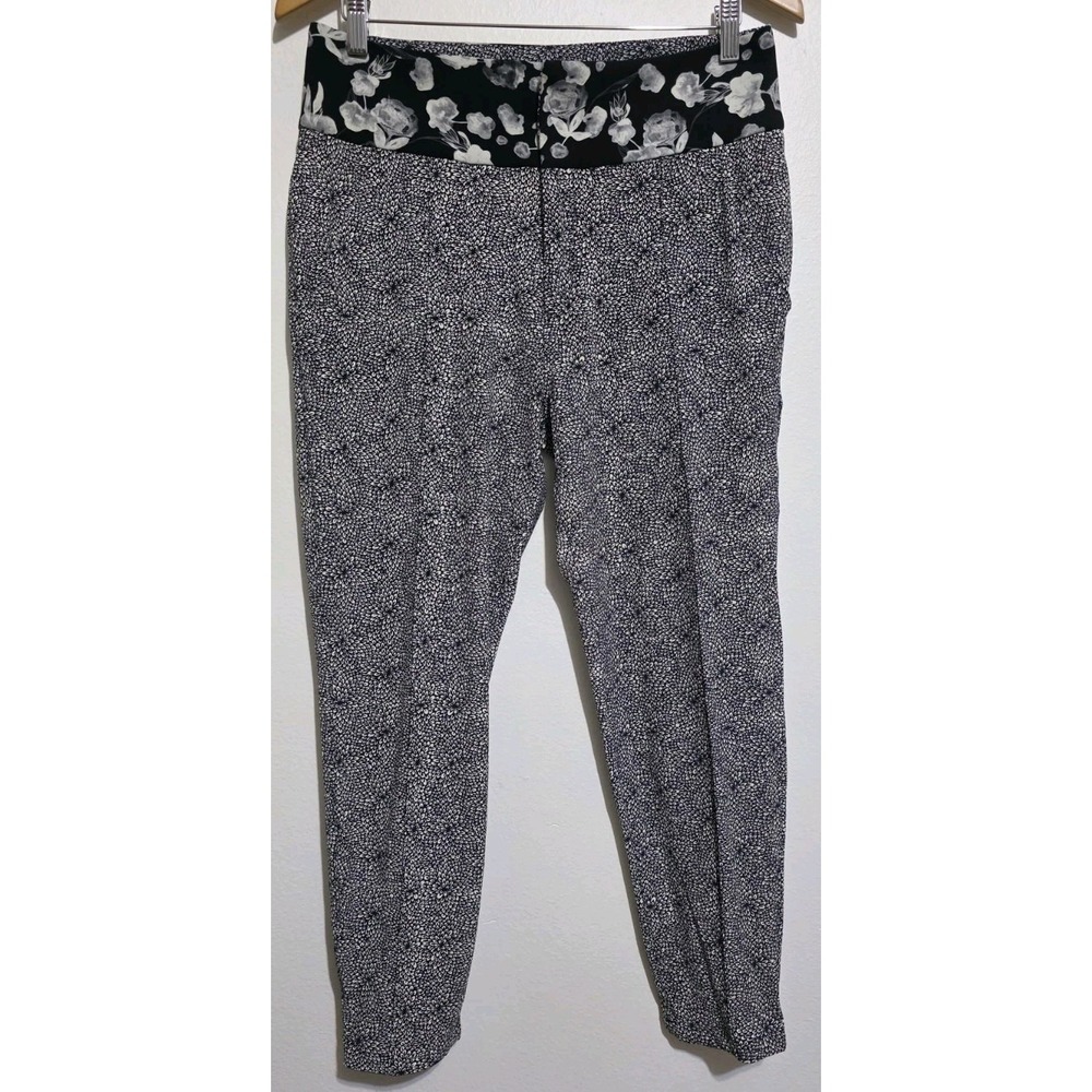 Lululemon 6 Departure Plush Petal Black Ghost Floral Slouchy Pant Trouser Career